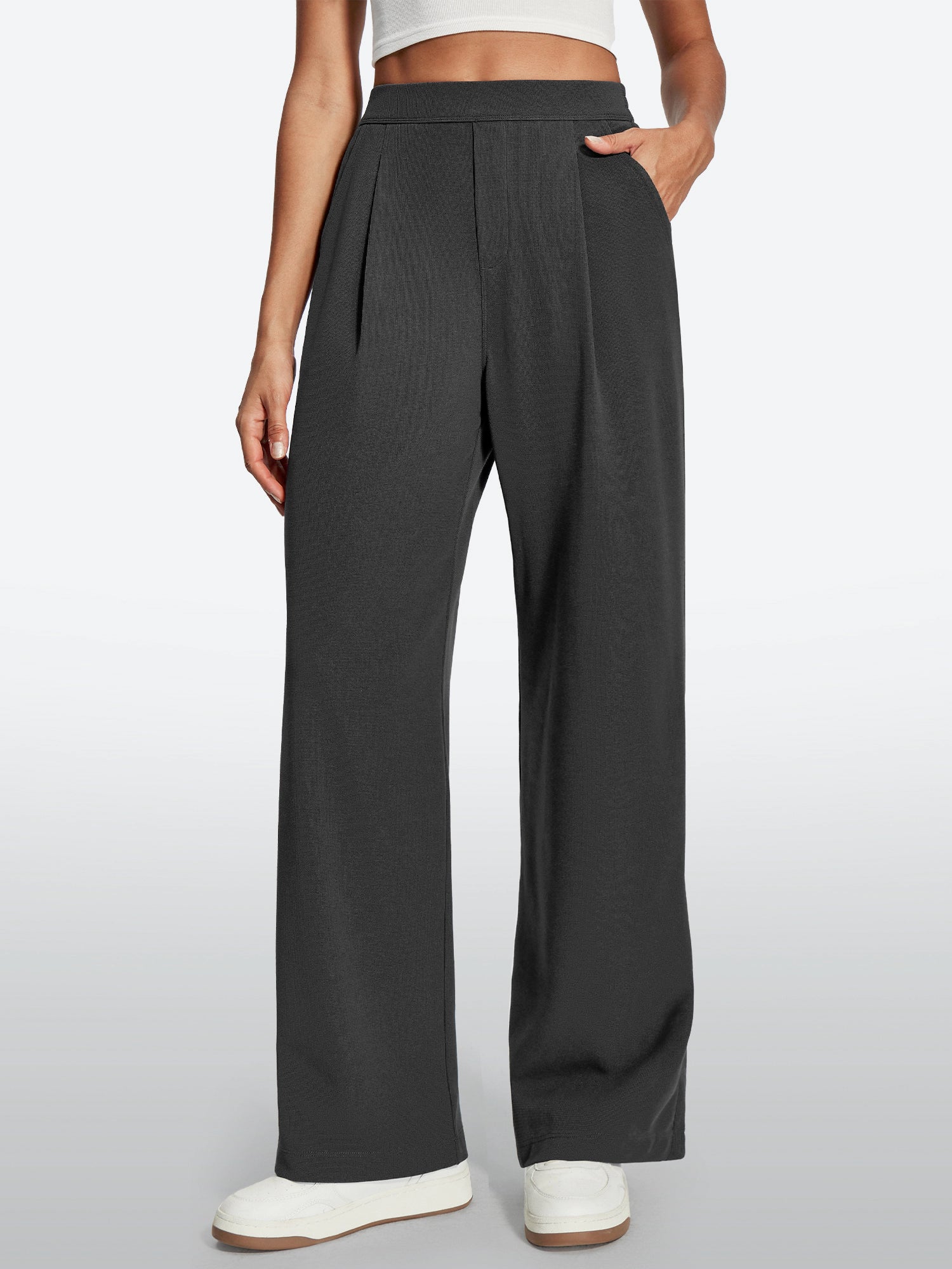 IUGA High-Waisted Waffle Work Pants - IUGA