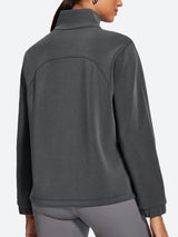 IUGA Soft Quarter Zip Pullover Cropped Drawstring Hem Sweatshirts With Pockets - IUGA