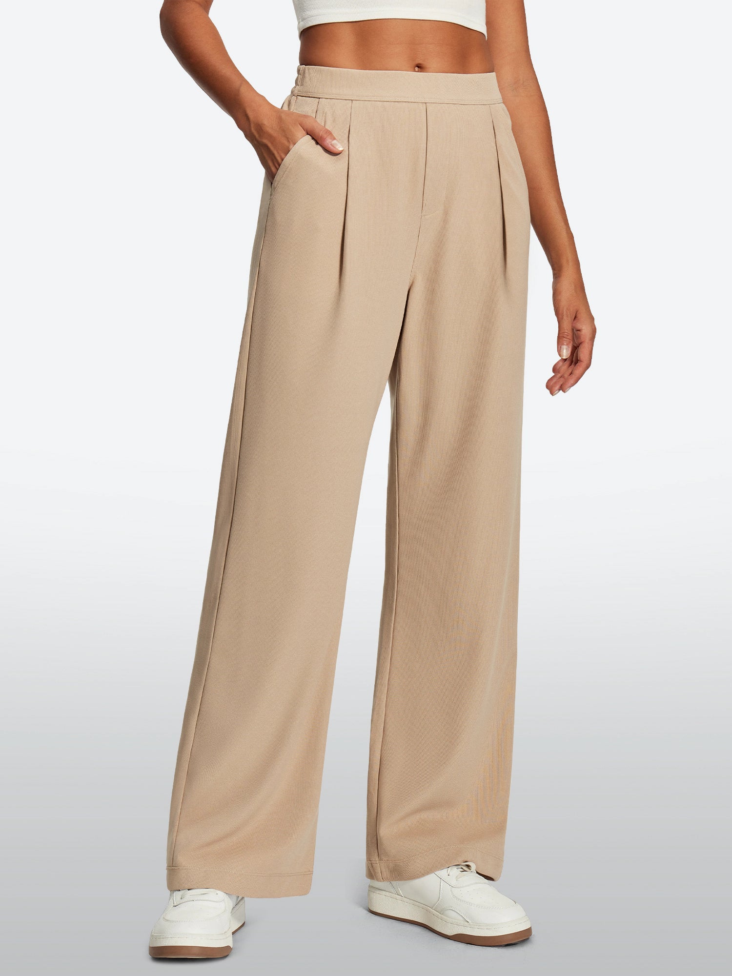 IUGA High-Waisted Waffle Work Pants - IUGA