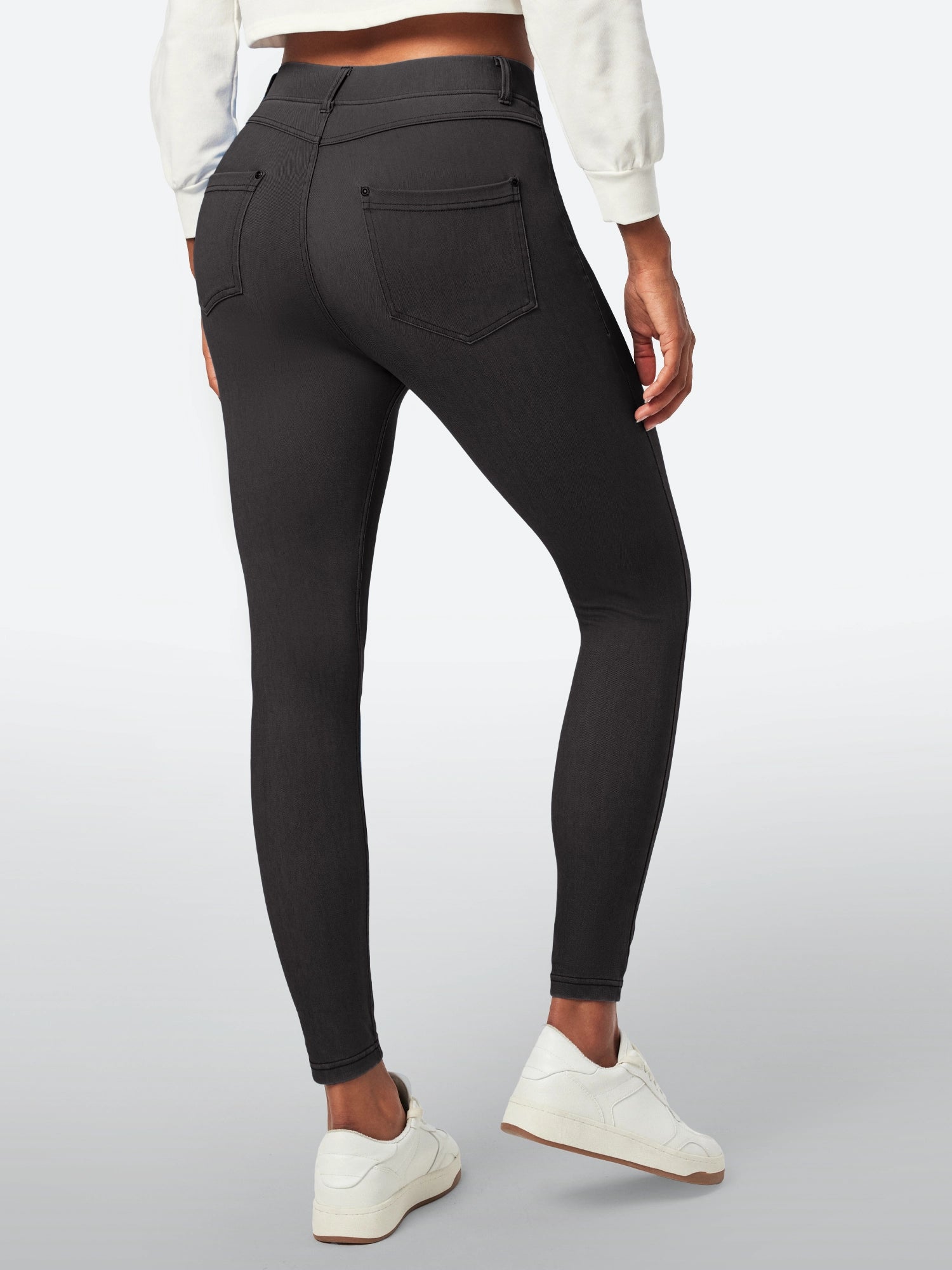IUGA FlexDenim™ High Waisted Pull On Tummy Control Stretchy Jeans With Pockets - IUGA