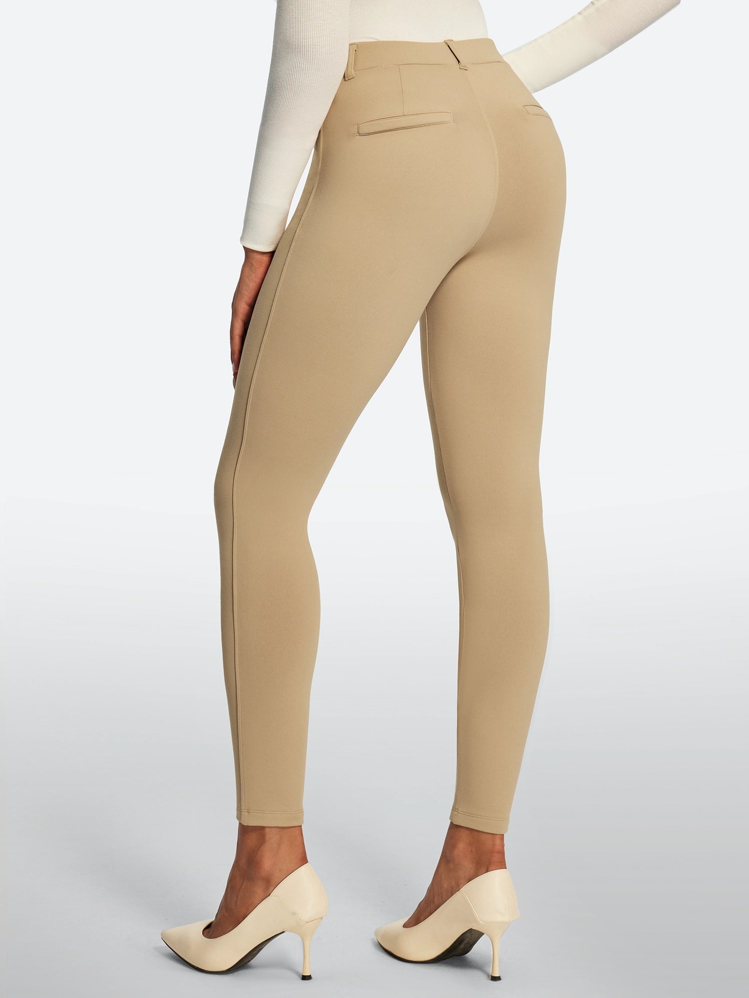 IUGA HeatLab® Fleece Lined Pull On High Waisted Dress Pants With Pockets | Affordable Yoga Leggings & Activewear by IUGA