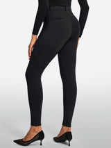 IUGA HeatLab® Fleece Lined Pull On High Waisted Dress Pants With Pockets | Affordable Yoga Leggings & Activewear by IUGA