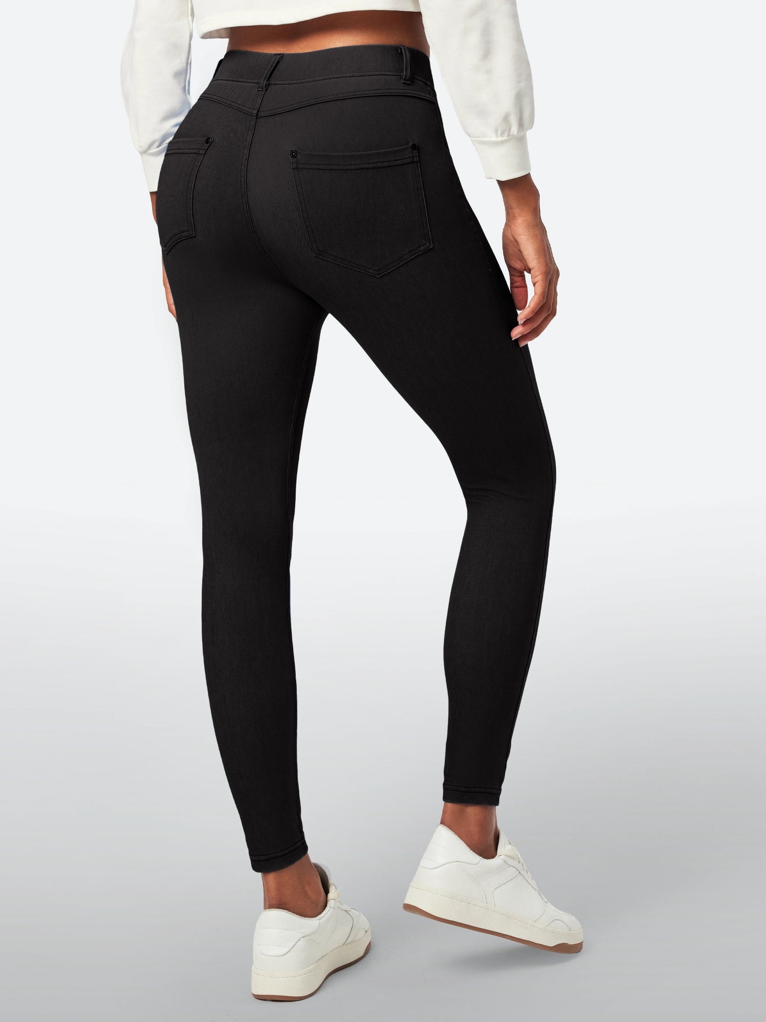 IUGA FlexDenim™ High Waisted Pull On Tummy Control Stretchy Jeans With Pockets - IUGA