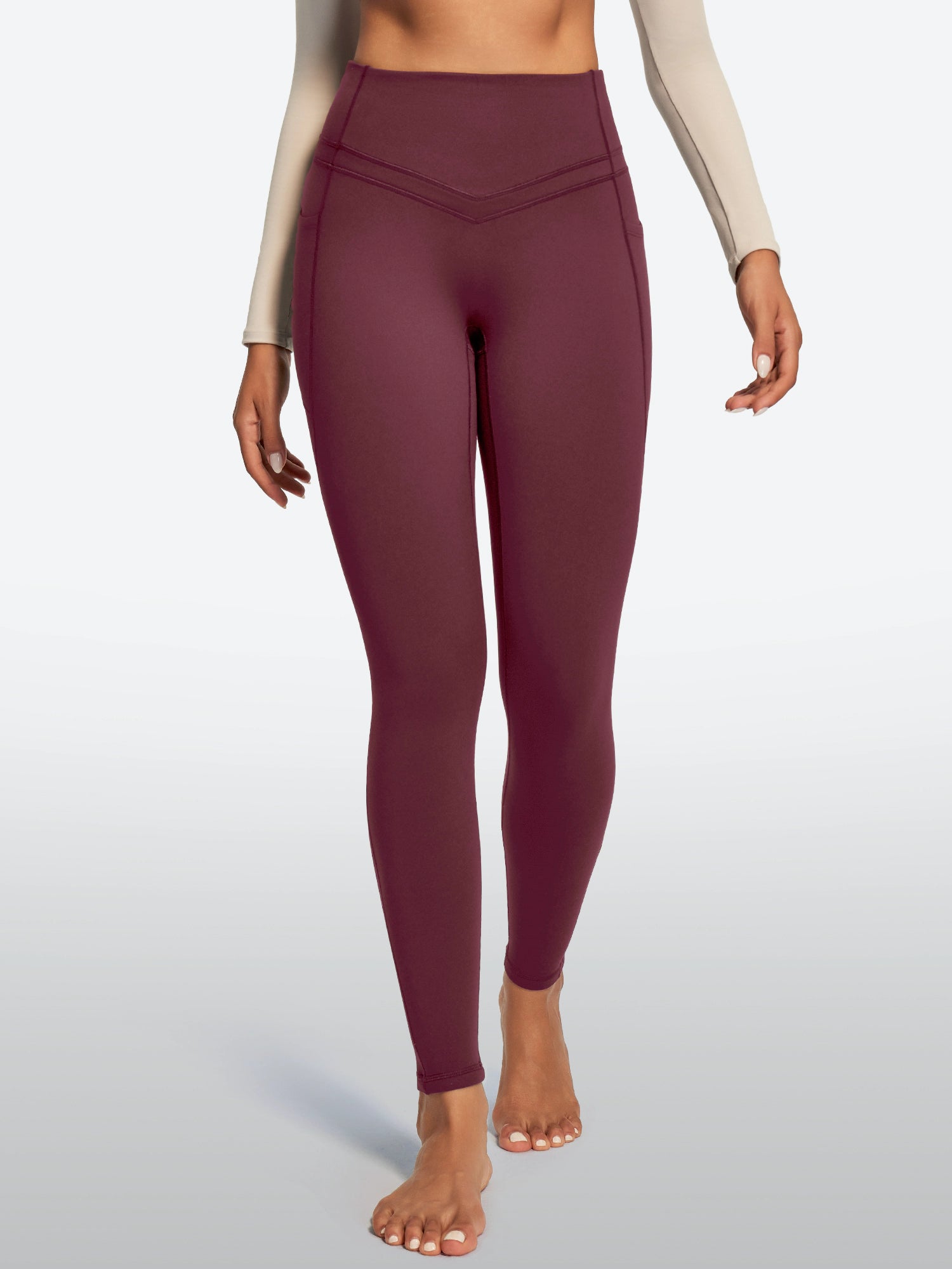 IUGA Heatlab® Sandwich Waistband Fleece Lined No Front Seam Leggings | Affordable Yoga Leggings & Activewear by IUGA