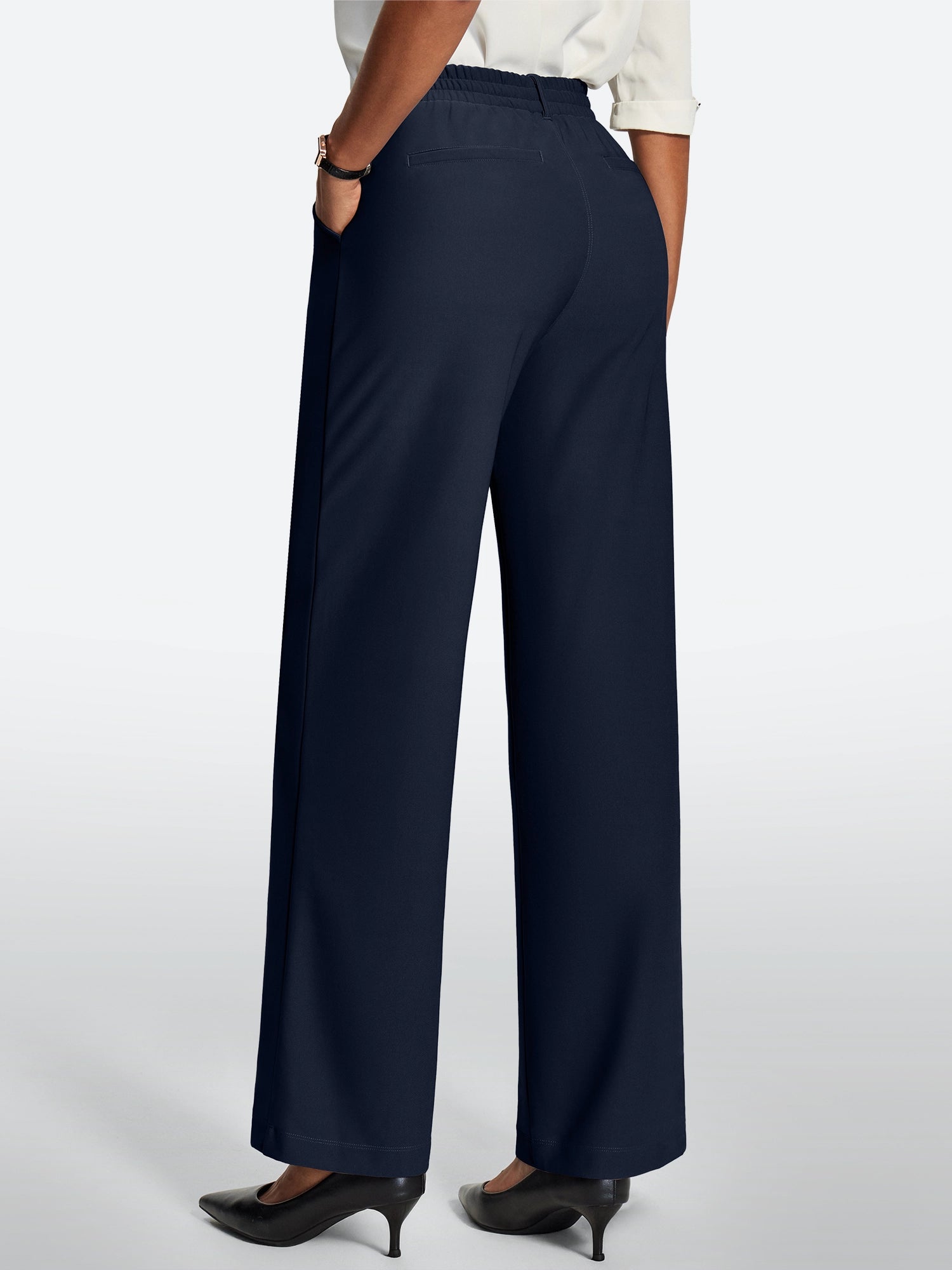 IUGA High-Waisted Wrinkle-Resistant Wide-Leg Work Pants - IUGA