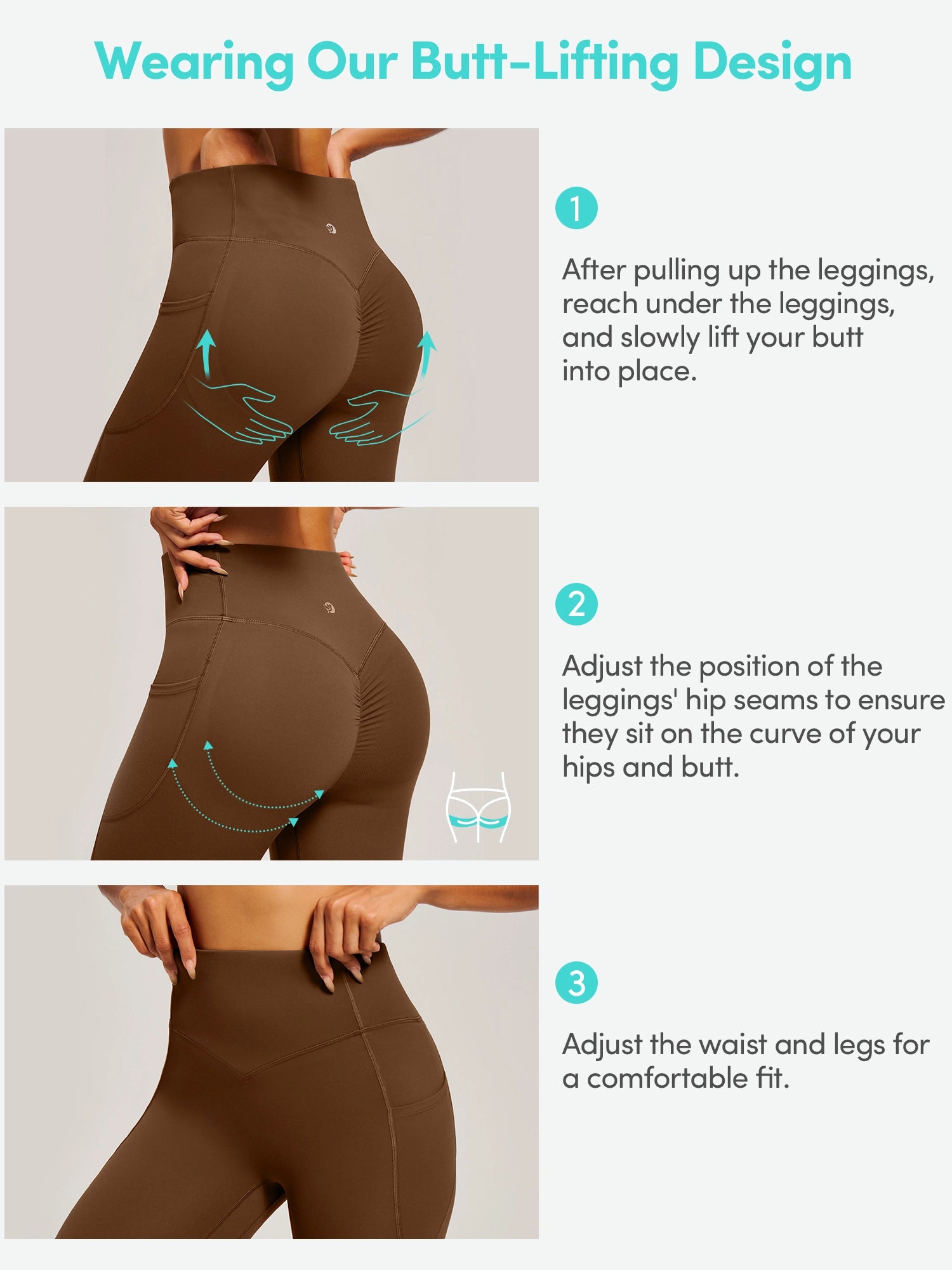 IUGA PowerTight Butt Lifting No Front Seam Leggings With Pockets