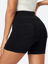 IUGA FlexDenim™ Stretchy High Waisted Pull On Jean Shorts With Pockets - IUGA