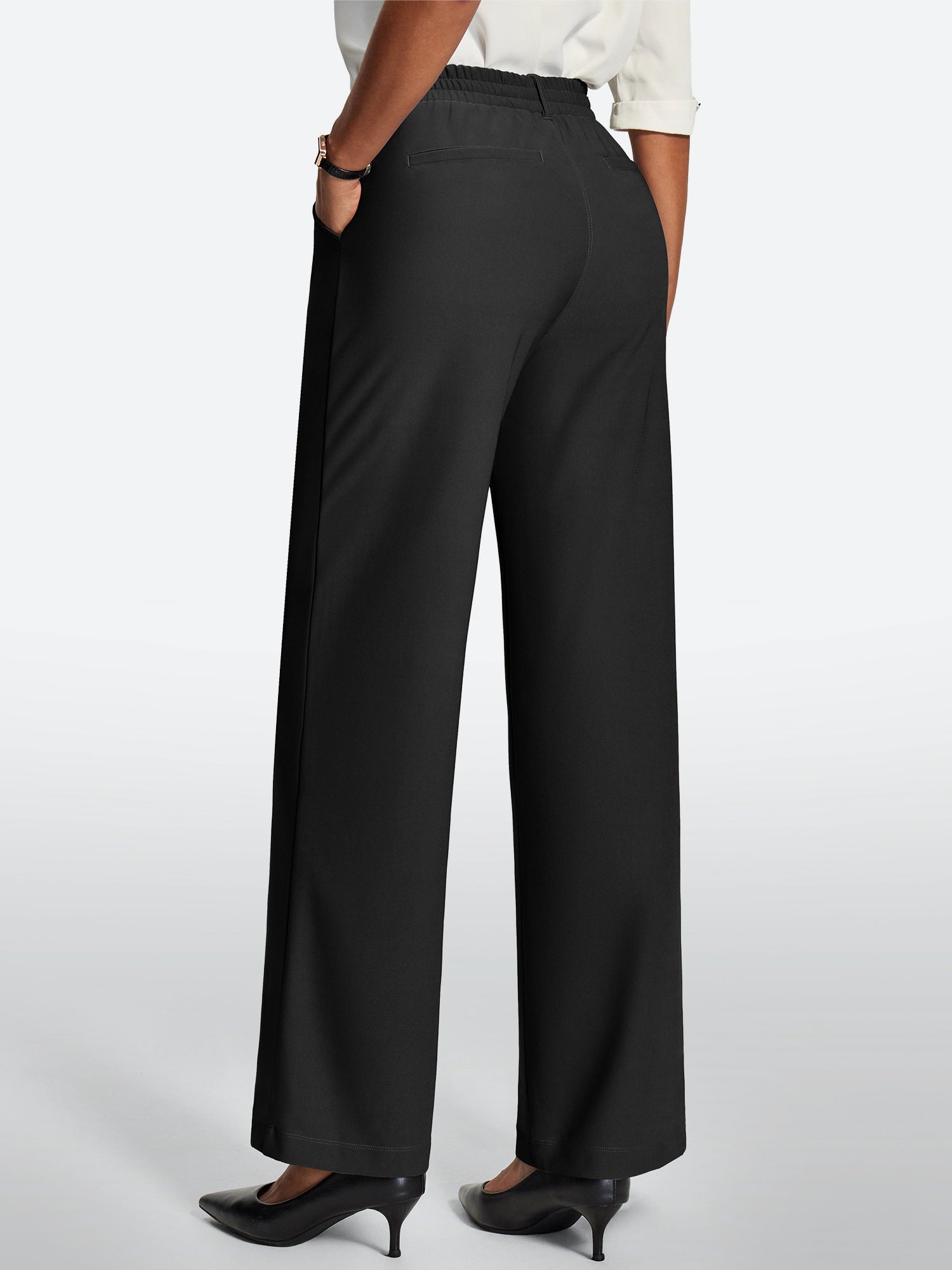 IUGA High-Waisted Wrinkle-Resistant Wide-Leg Work Pants - IUGA