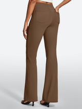 IUGA Stretchy High Waisted Pull On Bootcut Work Pants With Pockets