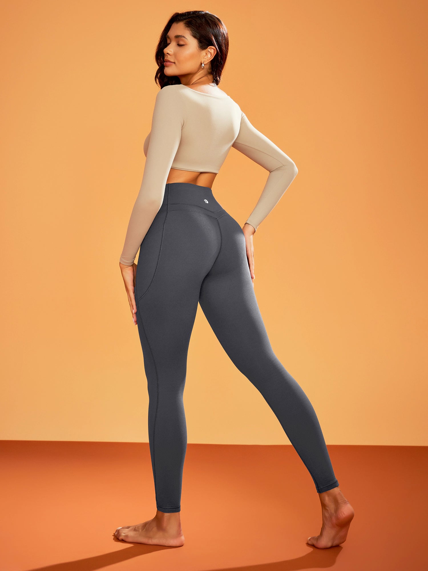 IUGA Heatlab® Sandwich Waistband Fleece Lined No Front Seam Leggings | Affordable Yoga Leggings & Activewear by IUGA