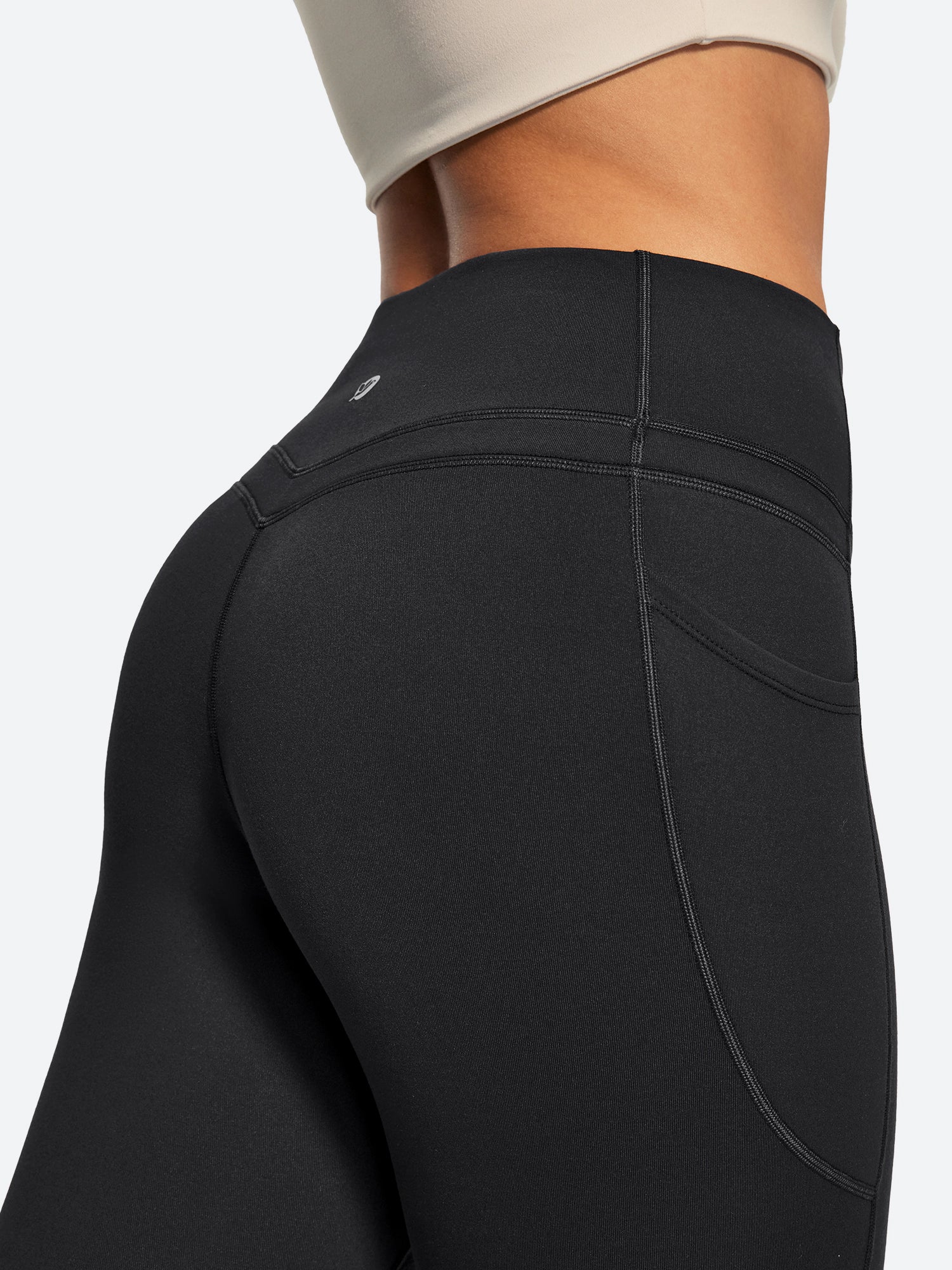 IUGA Heatlab® Sandwich Waistband Fleece Lined No Front Seam Leggings | Affordable Yoga Leggings & Activewear by IUGA