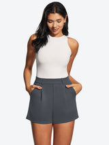 IUGA High Waisted Pleated Wide Leg Shorts