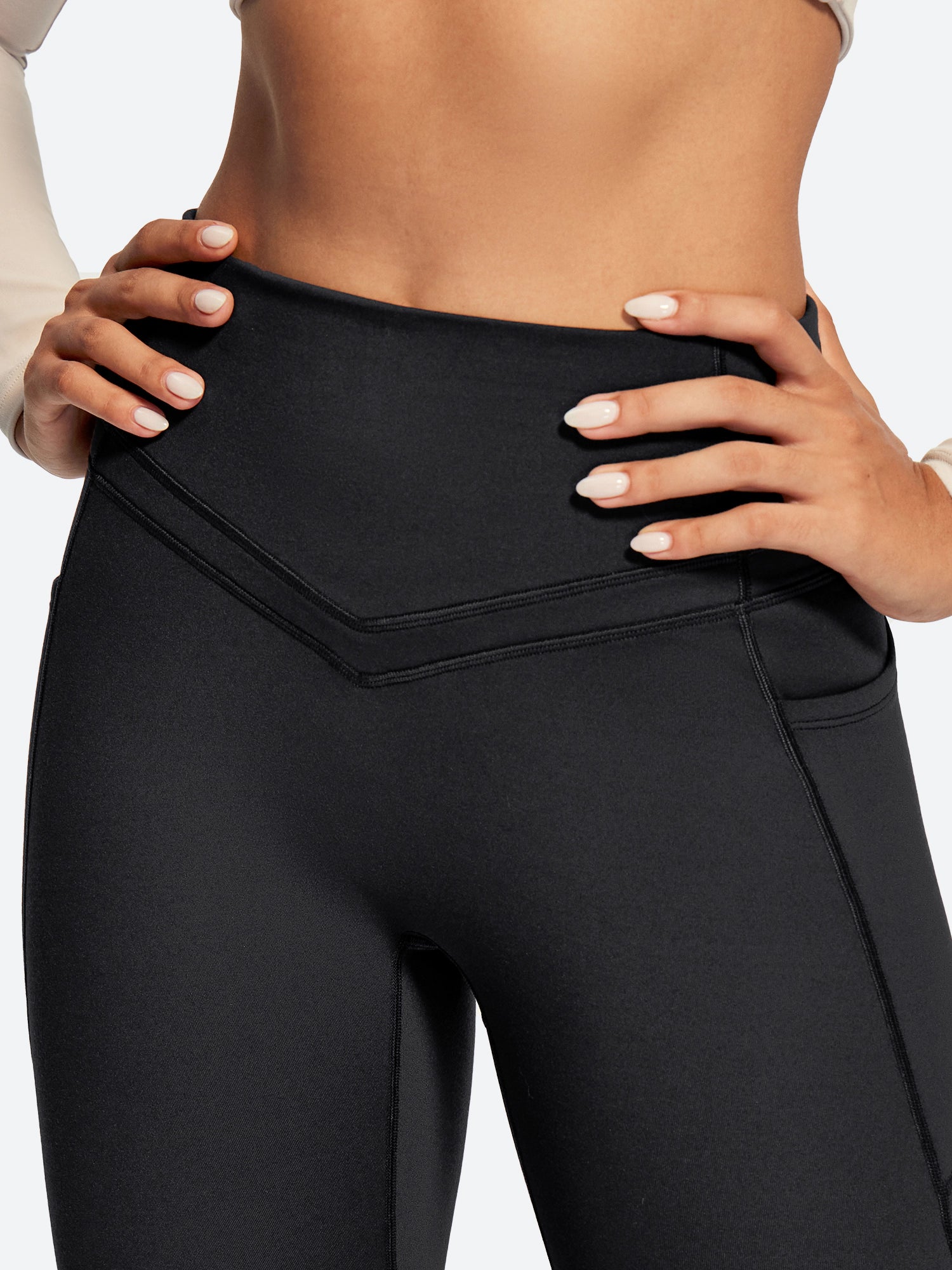 IUGA Heatlab® Sandwich Waistband Fleece Lined No Front Seam Leggings | Affordable Yoga Leggings & Activewear by IUGA
