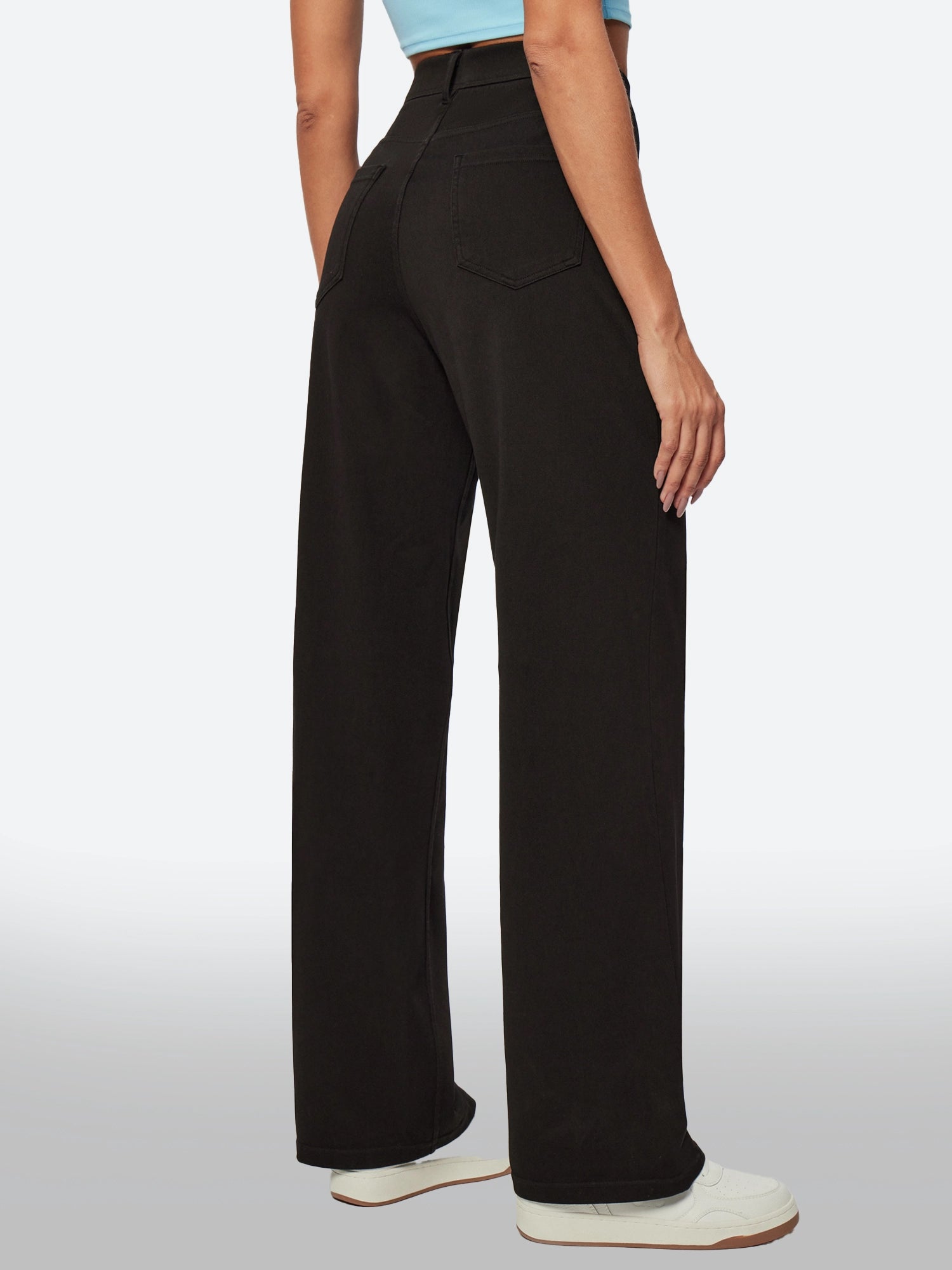 IUGA FlexDenim™ High Waist Pull On Wide Leg Jeans - IUGA