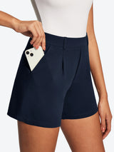 IUGA High Waisted Pleated Wide Leg Shorts