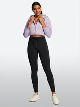 IUGA HeatLab® Waterproof No Front Seam Fleece-Lined High-Waist Drawstring Leggings | Affordable Yoga Leggings & Activewear by IUGA