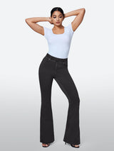 IUGA FlexDenim™ High Waisted Stretchy Pull On Flare Jeans - IUGA