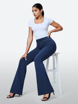 IUGA FlexDenim™ High Waisted Stretchy Pull On Flare Jeans - IUGA