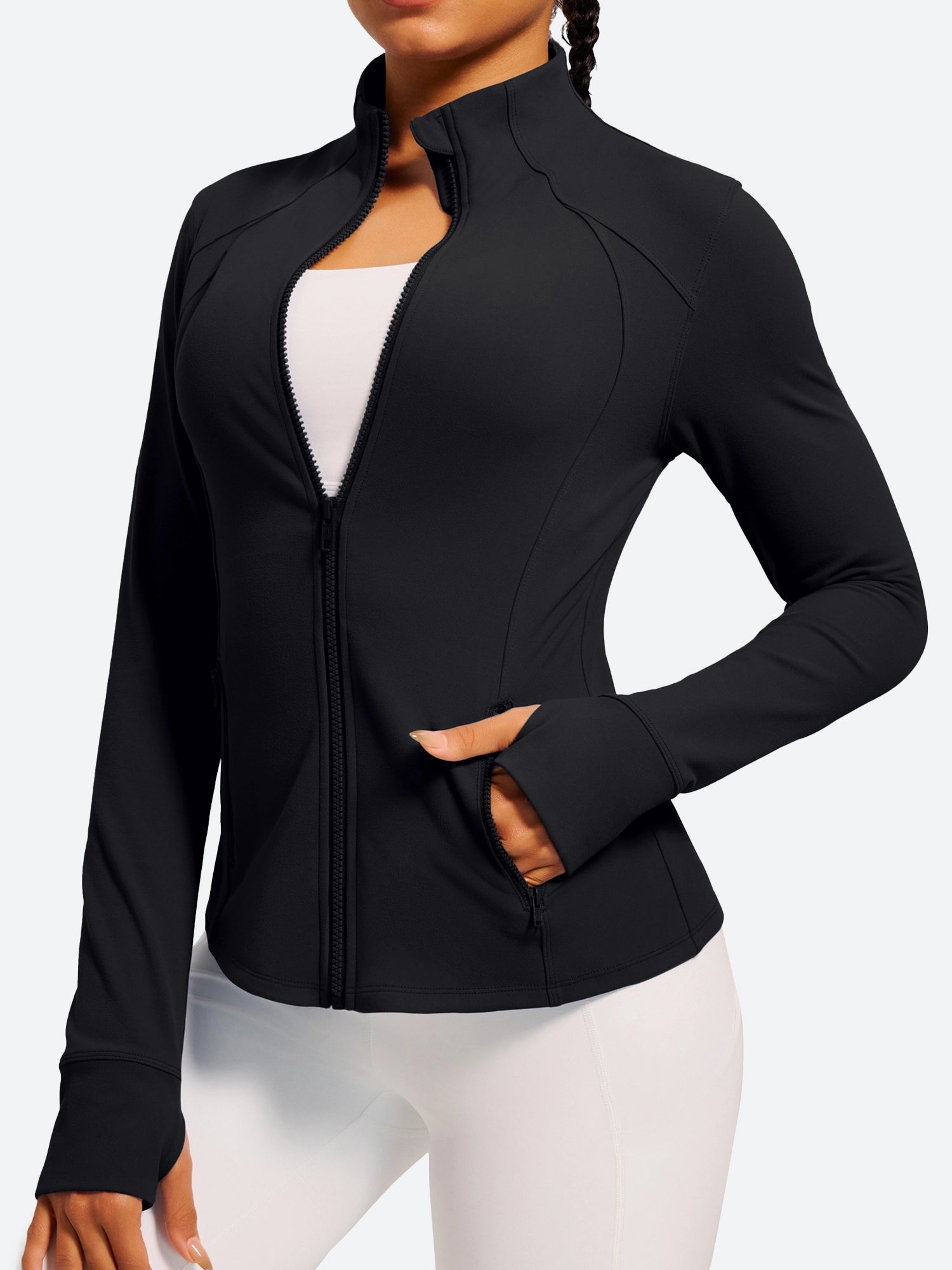 IUGA FlexTight Full Zip Lightweight Running Track Jacket With Thumbholes | Affordable Yoga Leggings & Activewear by IUGA