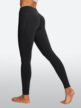 IUGA HeatLab® Waterproof No Front Seam Fleece-Lined High-Waist Drawstring Leggings | Affordable Yoga Leggings & Activewear by IUGA