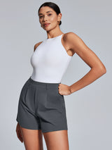 IUGA High Waisted Pleated Wide Leg Shorts