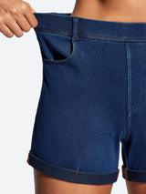 IUGA High Waisted Stretchy Tummy Control Pull On Jean Shorts