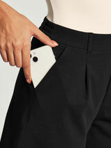 IUGA High Waisted Pleated Wide Leg Shorts