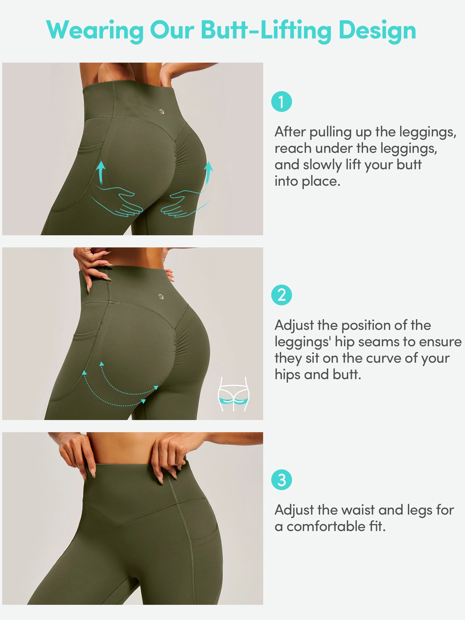 IUGA PowerTight Butt Lifting No Front Seam Leggings With Pockets
