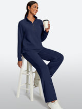 IUGA 2 Piece Outfits Wide Leg Pants Lounge Set | Affordable Yoga Leggings & Activewear by IUGA