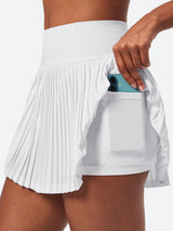 IUGA High Waisted Pleated Tennis Skirt With Build-in Shorts - IUGA