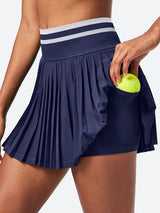 IUGA High Waisted Pleated Tennis Skirt With Build-in Shorts - IUGA
