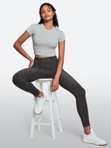 IUGA FlexDenim™ High Waisted Pull On Tummy Control Stretchy Jeans With Pockets - IUGA