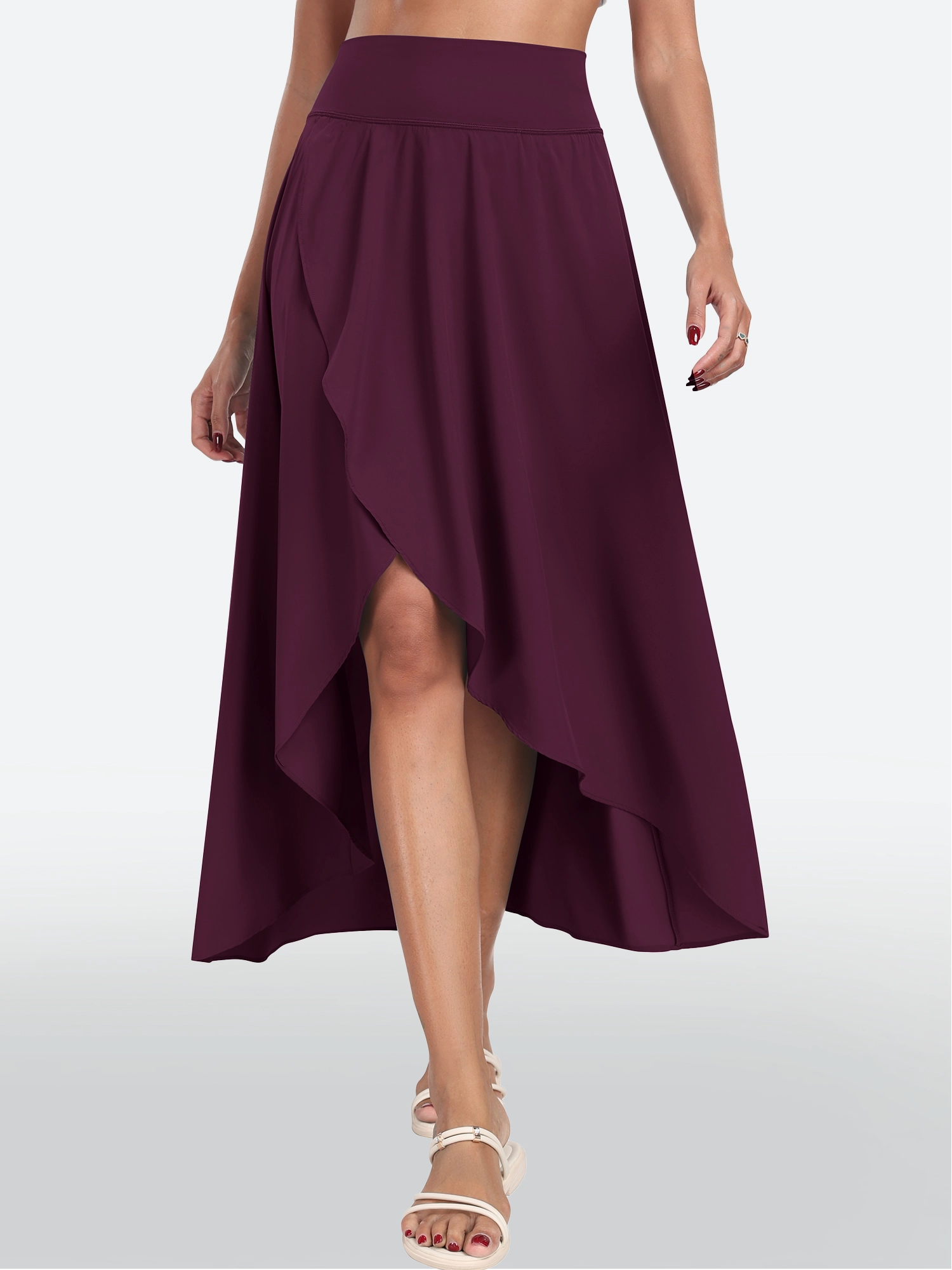 IUGA High Waist Flowy Skirts With Shorts - IUGA