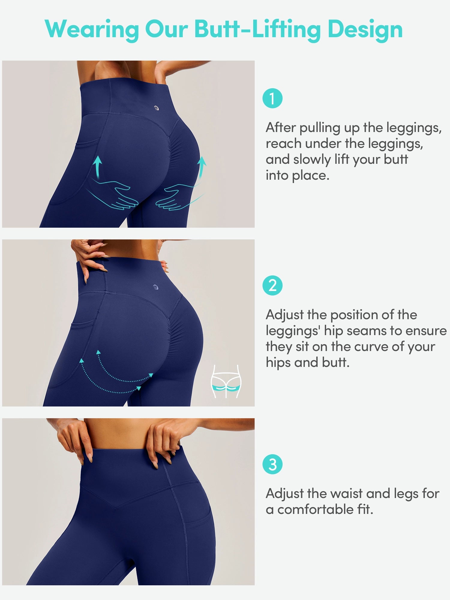 IUGA PowerTight Butt Lifting No Front Seam Leggings With Pockets