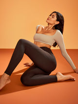 IUGA Heatlab® Sandwich Waistband Fleece Lined No Front Seam Leggings | Affordable Yoga Leggings & Activewear by IUGA