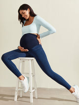 IUGA Over Belly Comfy Stretch Maternity Jeans | Affordable Yoga Leggings & Activewear by IUGA