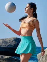 IUGA High Waisted Tummy Control Swim Skirts With Boxer Liner & Pockets - IUGA