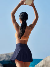IUGA High Waisted Tummy Control Swim Skirts With Boxer Liner & Pockets - IUGA