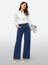 IUGA FlexDenim™ High-Waist Pull On Wide-Leg Jeans - IUGA