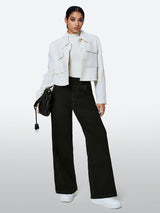 IUGA FlexDenim™ High-Waist Pull On Wide-Leg Jeans - IUGA