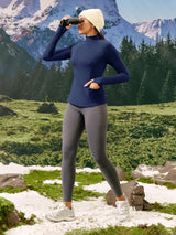 IUGA Turtleneck Long Sleeve Fleece Lined Thermal Shirts With Pockets | Affordable Yoga Leggings & Activewear by IUGA