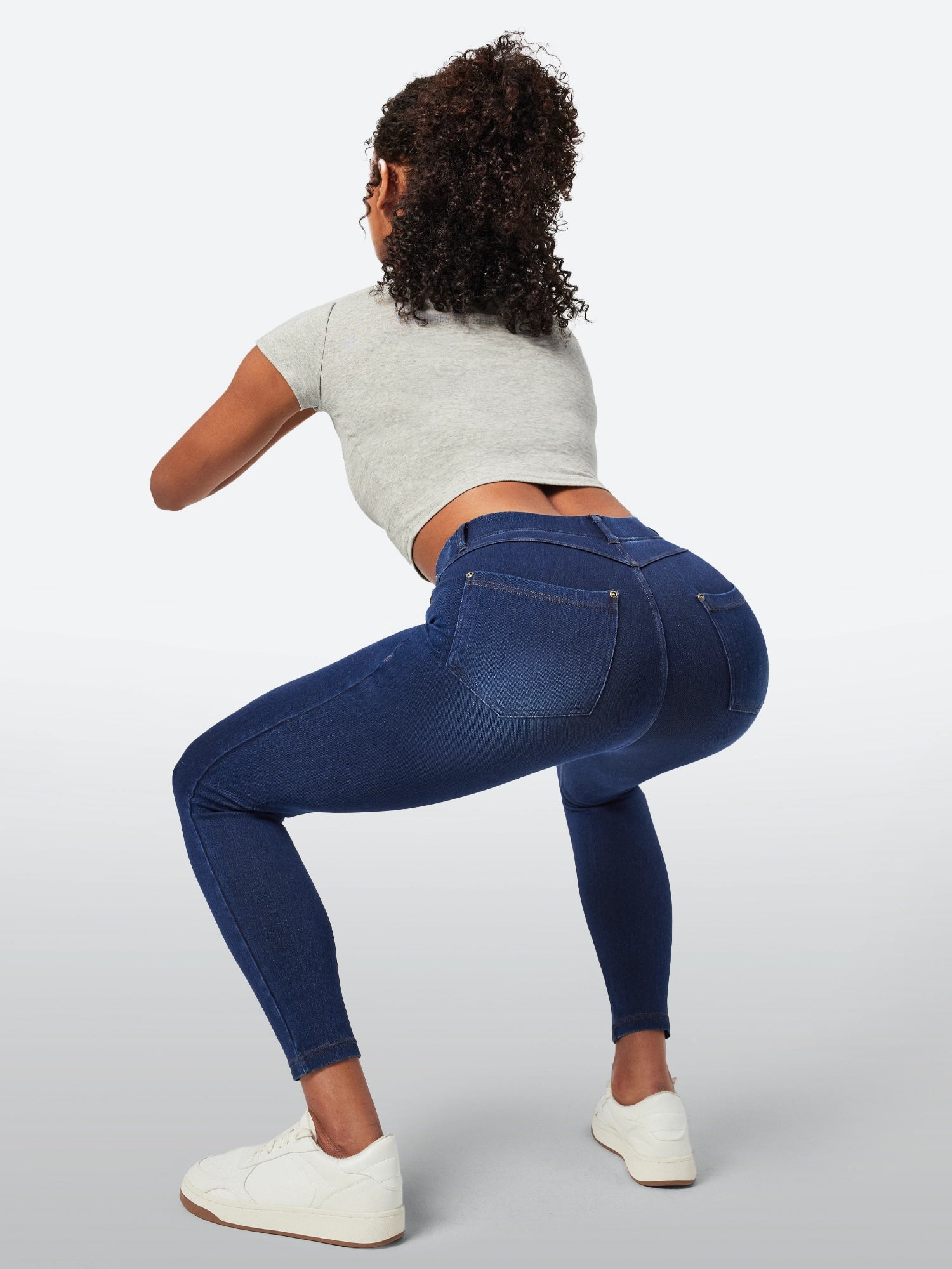 IUGA FlexDenim™ High Waisted Pull On Tummy Control Stretchy Jeans With Pockets - IUGA