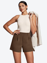 IUGA High Waisted Pleated Wide Leg Shorts