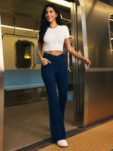 IUGA FlexDenim™ High Waist Crossover Flare Jeans for Women With Pockets - IUGA