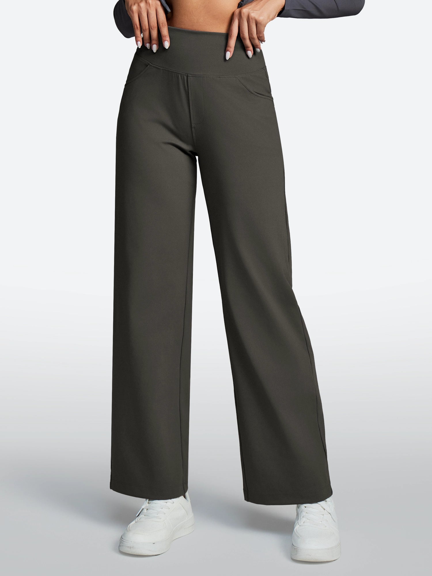 IUGA High Waisted Wide Leg Yoga Dress Pants With Pockets - IUGA