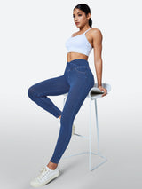 IUGA FlexDenim™ High Waisted Crossover Jeggings With Pockets - IUGA