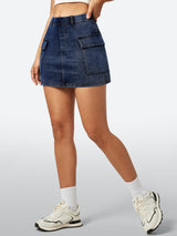 IUGA FlexDenim™ High Stretch Denim Jean Skirt With Pockets - IUGA