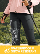 IUGA Women's Fleece Lined Waterproof Softshell Insulated Snow Ski Pants | Affordable Yoga Leggings & Activewear by IUGA