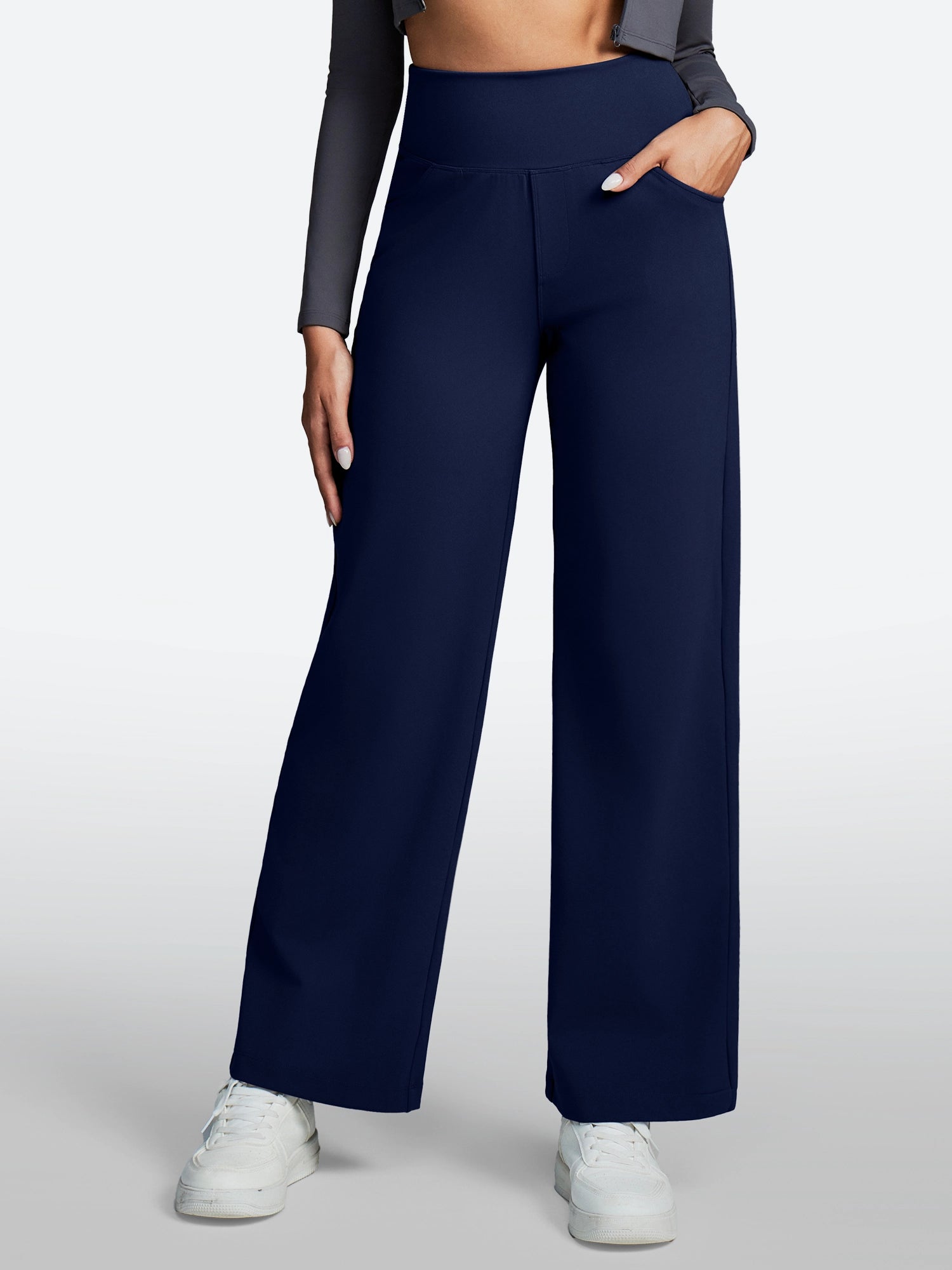 IUGA High Waisted Wide Leg Yoga Dress Pants With Pockets - IUGA